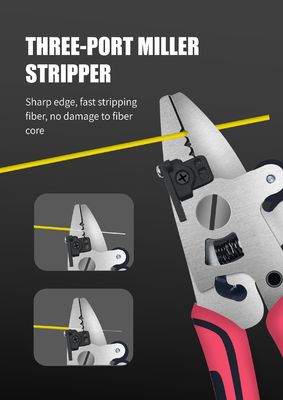 9 en 1 de fibra óptica stripper de fibra óptica pinzas de fibra óptica stripper de cable óptico