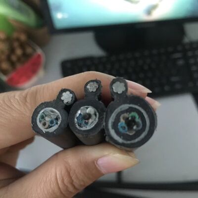 GYTC8S Figura 8 Cables de fibra óptica 24 48 núcleo de modo único de transmisión aérea exterior de acero