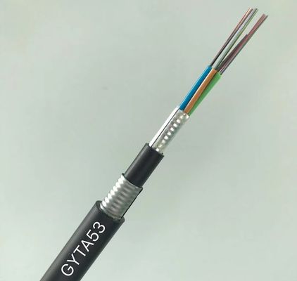 12 24 48 96 Núcleo de modo único G652d de conductos exteriores con cable aéreo de fibra óptica GYTA53 GYTS53
