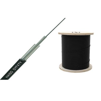 Cable de fribra óptica al aire libre de la chaqueta G652D del tubo GYFXTY PE de la unidad