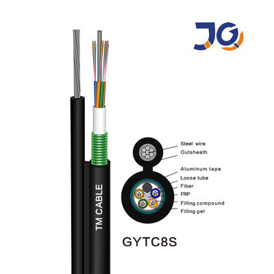 Jiqian cables de fibra óptica de 48 núcleos para exteriores 8 cables de fibra óptica de auto-apoyo 8 cables de fibra óptica de GYTC8S