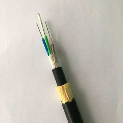Cable de fribra óptica del solo modo de la base del hilado 12 de ADSS G657A1 Aramid