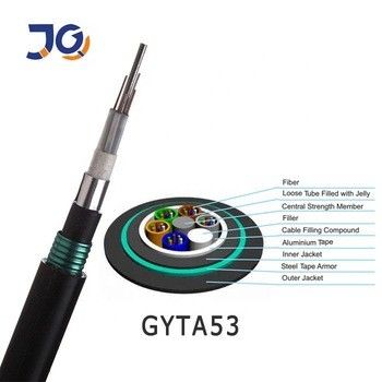 GYTA53 Cable de fibra óptica 48 96 núcleo de aluminio blindado conducto de enterramiento directo