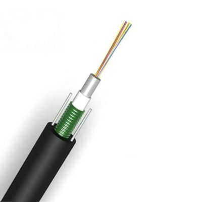 2 a 24 chaquetas aéreas del cable de fribra óptica PE de la base GYXTW con el alambre de acero