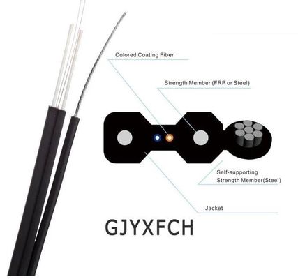 Cable de descenso al aire libre autosuficiente de la fibra óptica de G652D FTTH