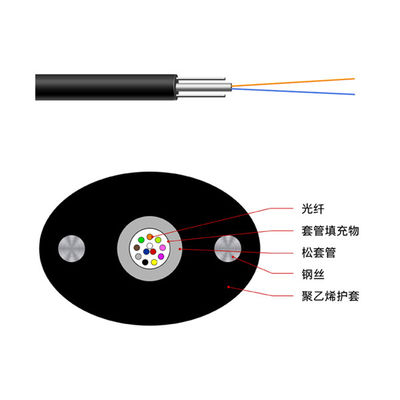 Cable de fribra óptica GYXTPY del miembro de fuerza del alambre de acero FTTH