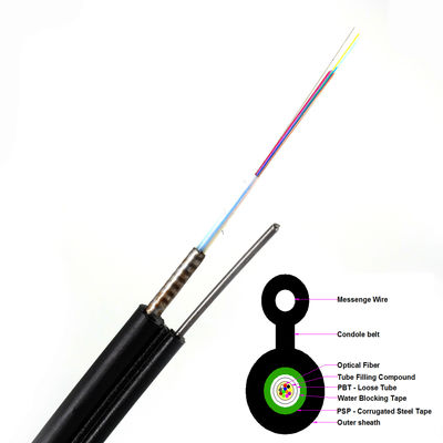 Higo aéreo ocho GYXTC8S del cable de fribra óptica de la base de la chaqueta 4 del HDPE