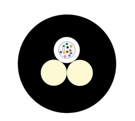 Tubo flojo trenzado cable de fribra óptica del descenso de la base ADSS de FTTH 12