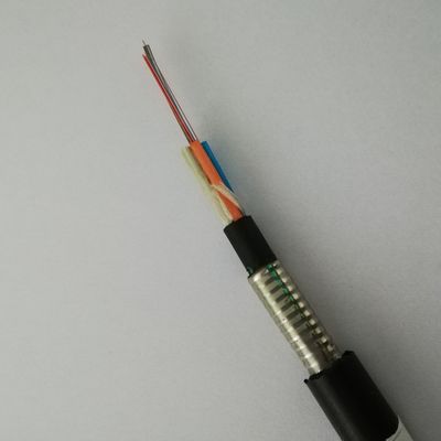 Cable de fribra óptica directo acorazado del entierro de los corazones GYTY53 de la envoltura doble 48