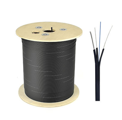 4 cable de descenso aéreo plano de Ftth del solo modo de la base 657A1 con el mensajero