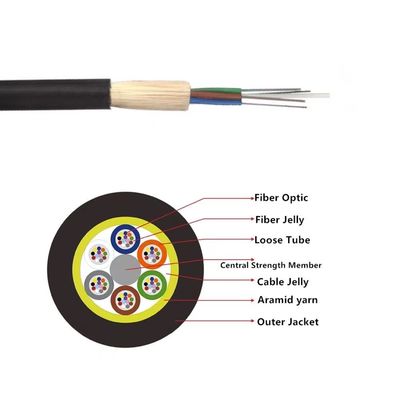 Cable de fribra óptica resistente del palmo OFC ADSS de la base los 500m de agua 48