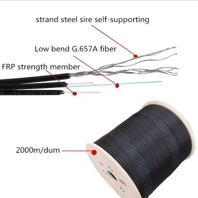 Chaqueta del cable de descenso de la fibra óptica de la fuerza FTTH de Kfrp LSZH