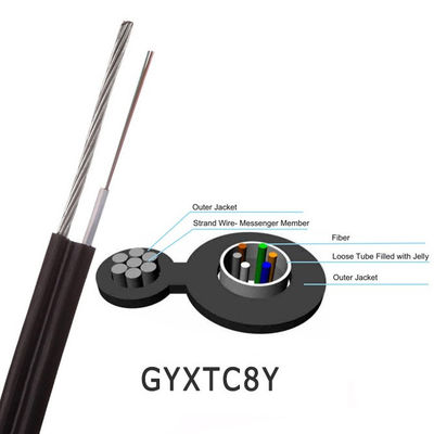 La base 48 trenzó el cuadro 8 chaqueta de alambre de acero del cable PE de la fibra