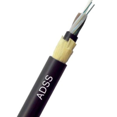Cable de fribra óptica aéreo del solo modo del palmo de las fibras el 100m de ADSS 24 al aire libre