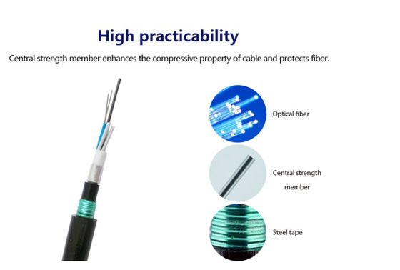 Resistente de agua enterrada directo del cable de fribra óptica subterráneo doble de la envoltura GYTA53