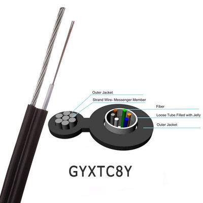 Cable G652D de la fibra del tubo del centro de Gyxtc8y con el corte transversal