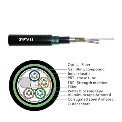 96 cable doble enterrado directo de la envoltura de la base GYFTA53