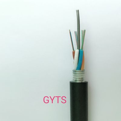 Base al aire libre acorazada del cable de fribra óptica 24 de la capa de acero de la cinta de G657A GYTS
