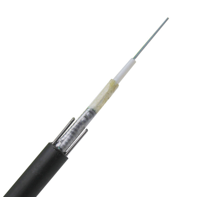 Cables acorazado de la fibra del solo modo de la base de la cinta de acero Uni floja del tubo 24