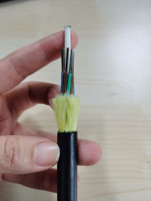 Sola chaqueta de arriba todo el palmo autosuficiente dieléctrico los 200m de ADSS 12 24 cables ópticos de Fibra de 48 bases