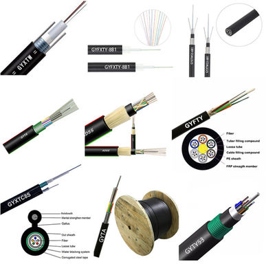 Chaqueta óptica de la fibra al aire libre PE de GYXTC8Y