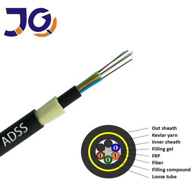 Aramid cuenta un cuento base del palmo el 120m G652D 48 del cable de la fibra ADSS